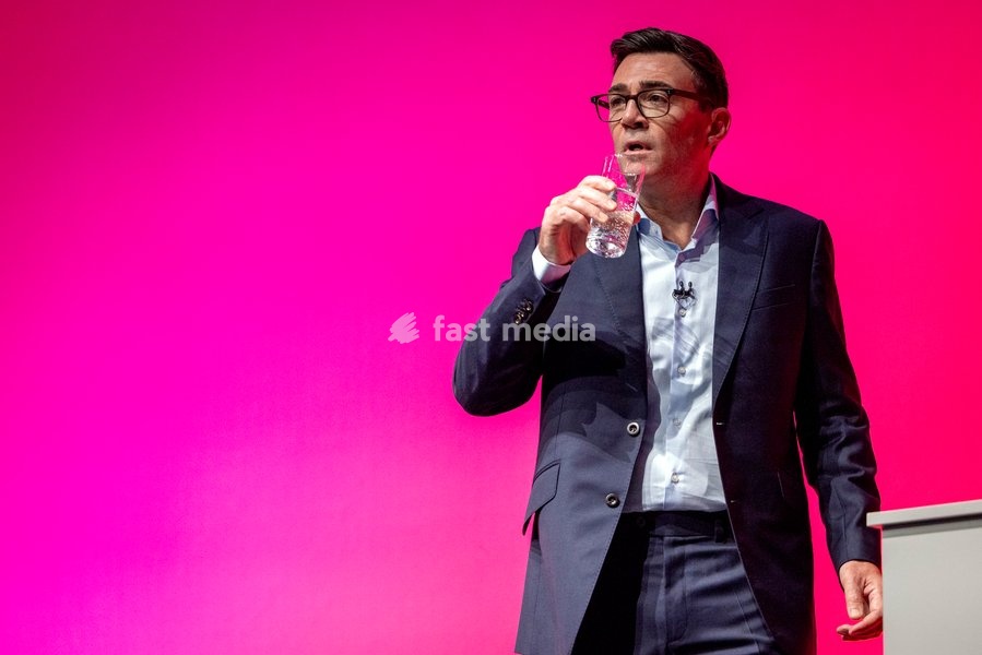 Prime Minister and Labour Party Leader Andy Burnham delivers his first leader’s speech at the Labour Party Conference at the ACC Liverpool, Liverpool, UK, on 29 September 2026. Burnham set out his government’s plans on social care, pensions, public ownership of utilities, electoral reform and the…