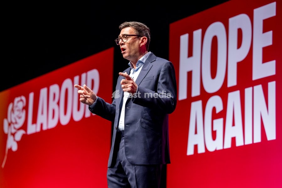 Prime Minister and Labour Party Leader Andy Burnham delivers his first leader’s speech at the Labour Party Conference at the ACC Liverpool, Liverpool, UK, on 29 September 2026. Burnham set out his government’s plans on social care, pensions, public ownership of utilities, electoral reform and the…