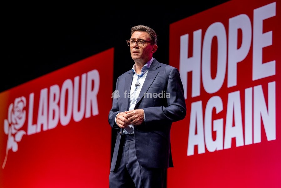 Prime Minister and Labour Party Leader Andy Burnham delivers his first leader’s speech at the Labour Party Conference at the ACC Liverpool, Liverpool, UK, on 29 September 2026. Burnham set out his government’s plans on social care, pensions, public ownership of utilities, electoral reform and the…