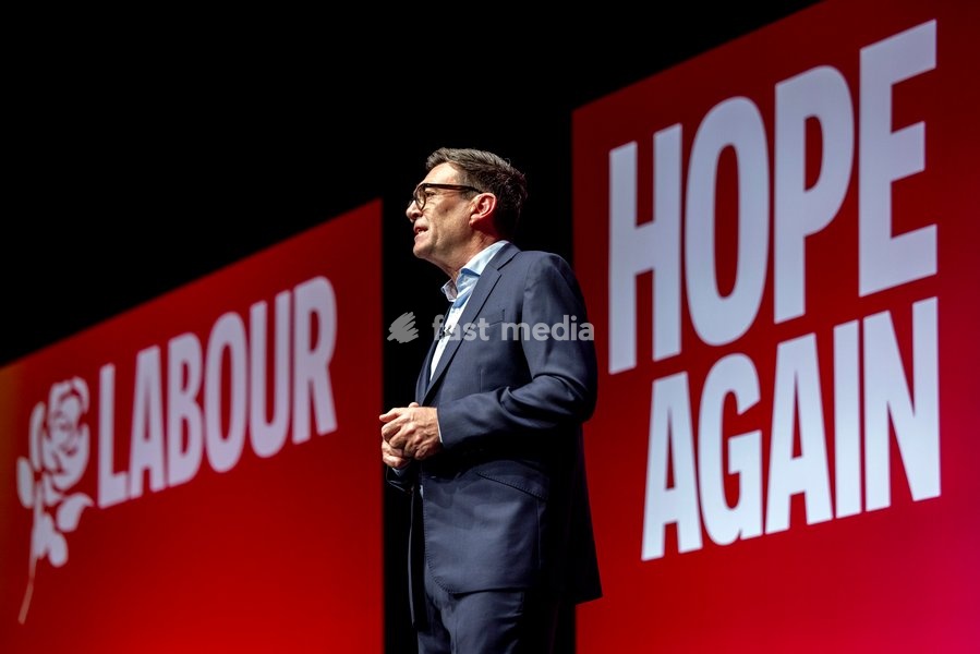 Prime Minister and Labour Party Leader Andy Burnham delivers his first leader’s speech at the Labour Party Conference at the ACC Liverpool, Liverpool, UK, on 29 September 2026. Burnham set out his government’s plans on social care, pensions, public ownership of utilities, electoral reform and the…