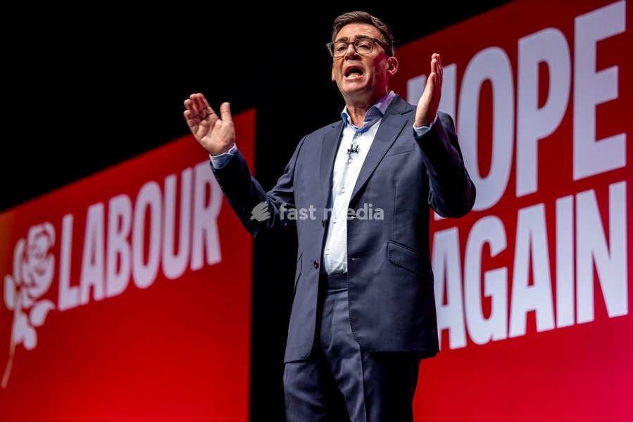 Prime Minister and Labour Party Leader Andy Burnham delivers his first leader’s speech at the Labour Party Conference at the ACC Liverpool, Liverpool, UK, on 29 September 2026. Burnham set out his government’s plans on social care, pensions, public ownership of utilities, electoral reform and the…