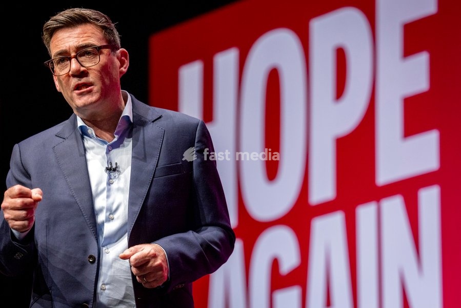 Prime Minister and Labour Party Leader Andy Burnham delivers his first leader’s speech at the Labour Party Conference at the ACC Liverpool, Liverpool, UK, on 29 September 2026. Burnham set out his government’s plans on social care, pensions, public ownership of utilities, electoral reform and the…