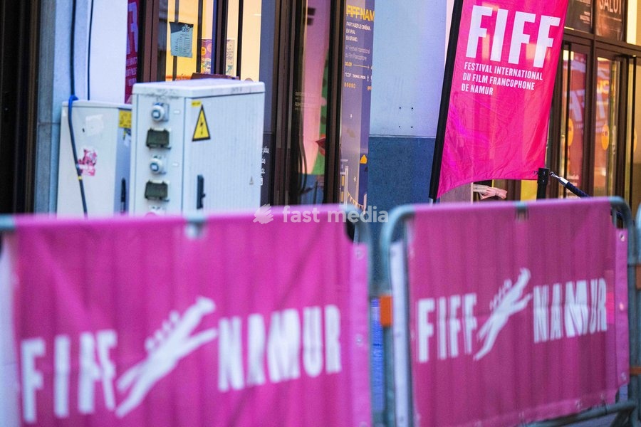 'FIFF's logo pictured during the opening night of the 41st edition of FIFF Festival International du Film Francophone de Namur (Namur International French-speaking Film Festival) (30/09-04/10), Wednesday 30 September 2026 in Namur