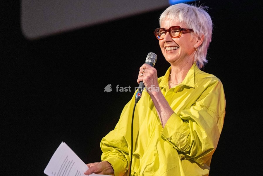 FIFF's General Delegate Nicole Gillet delivers a speech during the opening night of the 41st edition of FIFF Festival International du Film Francophone de Namur (Namur International French-speaking Film Festival) (30/09-04/10), Wednesday 30 September 2026 in Namur