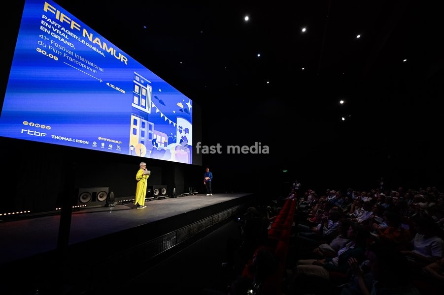 FIFF's General Delegate Nicole Gillet delivers a speech during the opening night of the 41st edition of FIFF Festival International du Film Francophone de Namur (Namur International French-speaking Film Festival) (30/09-04/10), Wednesday 30 September 2026 in Namur