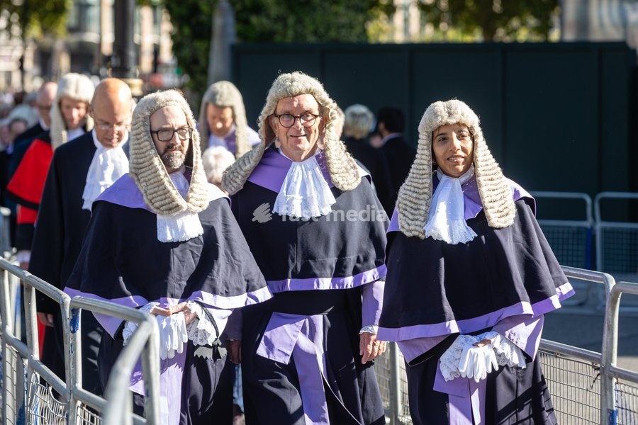 Judges and members of the legal profession walk from the Supreme Court across Parliament Square to Westminster Abbey in London, UK, on 1 October 2026, for a service marking the start of the new legal year in a tradition dating back to 1897