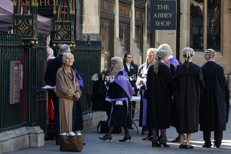 Judges and members of the legal profession walk from the Supreme Court across Parliament Square to Westminster Abbey in London, UK, on 1 October 2026, for a service marking the start of the new legal year in a tradition dating back to 1897