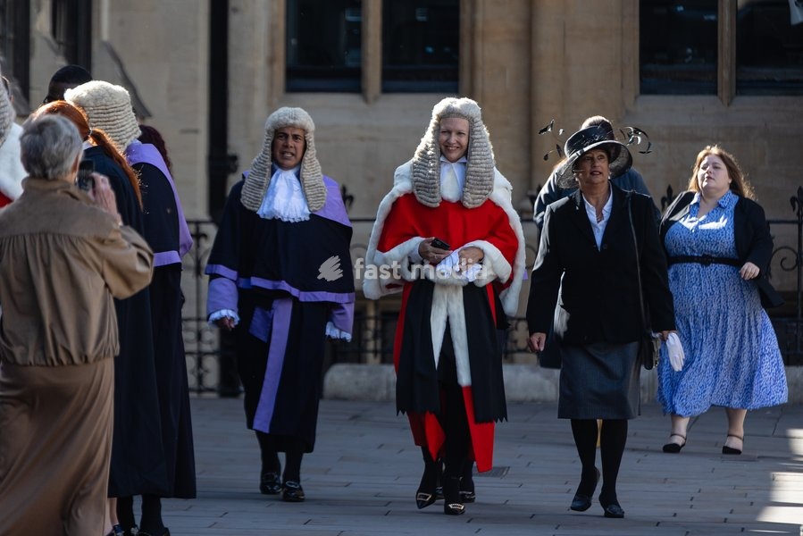 Judges and members of the legal profession walk from the Supreme Court across Parliament Square to Westminster Abbey in London, UK, on 1 October 2026, for a service marking the start of the new legal year in a tradition dating back to 1897