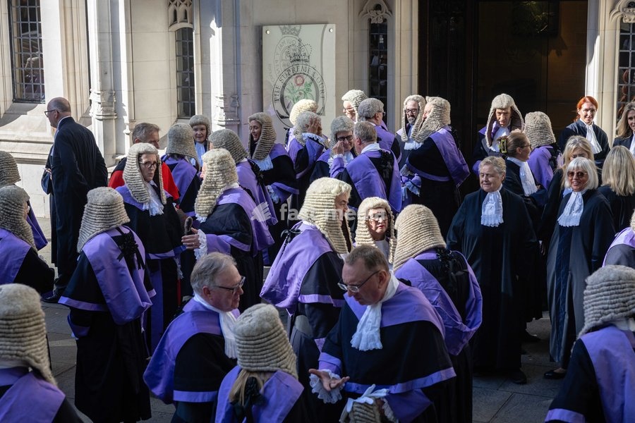 Judges and members of the legal profession walk from the Supreme Court across Parliament Square to Westminster Abbey in London, UK, on 1 October 2026, for a service marking the start of the new legal year in a tradition dating back to 1897
