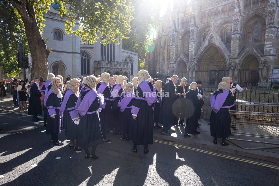Judges and members of the legal profession walk from the Supreme Court across Parliament Square to Westminster Abbey in London, UK, on 1 October 2026, for a service marking the start of the new legal year in a tradition dating back to 1897