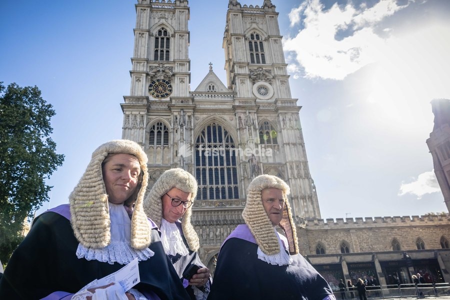 Judges and members of the legal profession walk from the Supreme Court across Parliament Square to Westminster Abbey in London, UK, on 1 October 2026, for a service marking the start of the new legal year in a tradition dating back to 1897
