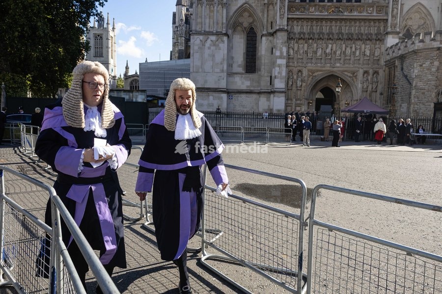 Judges and members of the legal profession walk from the Supreme Court across Parliament Square to Westminster Abbey in London, UK, on 1 October 2026, for a service marking the start of the new legal year in a tradition dating back to 1897