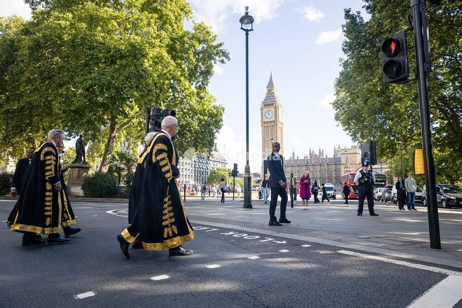 Judges and members of the legal profession walk from the Supreme Court across Parliament Square to Westminster Abbey in London, UK, on 1 October 2026, for a service marking the start of the new legal year in a tradition dating back to 1897