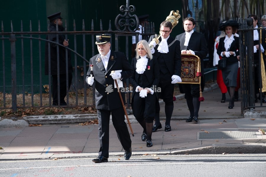 A Royal Courts of Justice Tipstaff is seen walking to Parliament after attending The Judges Service To Mark the Start of The 2026 Legal Year - Whitehall, London, England, UK on Thursday 1 October, 2026