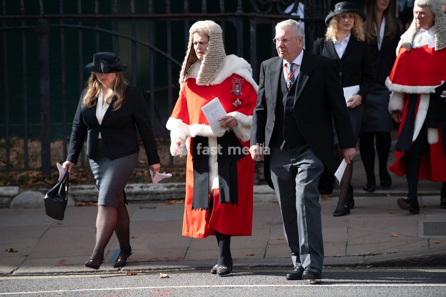High Court Judges are seen walking to Parliament after attending The Judges Service To Mark the Start of The 2026 Legal Year - Whitehall, London, England, UK on Thursday 1 October, 2026
