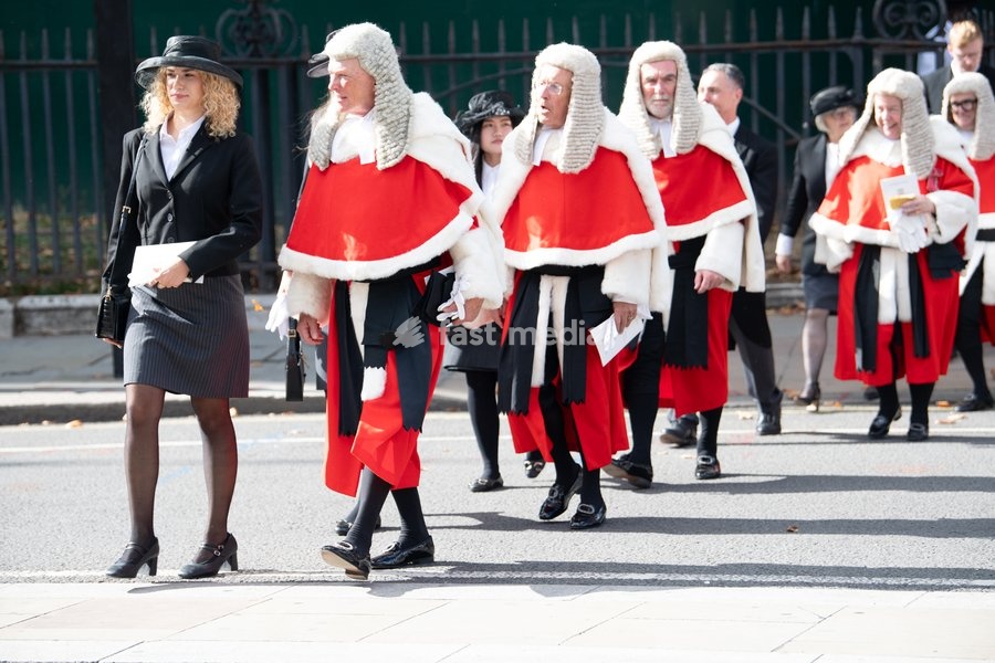 High Court Judges are seen walking to Parliament after attending The Judges Service To Mark the Start of The 2026 Legal Year - Whitehall, London, England, UK on Thursday 1 October, 2026