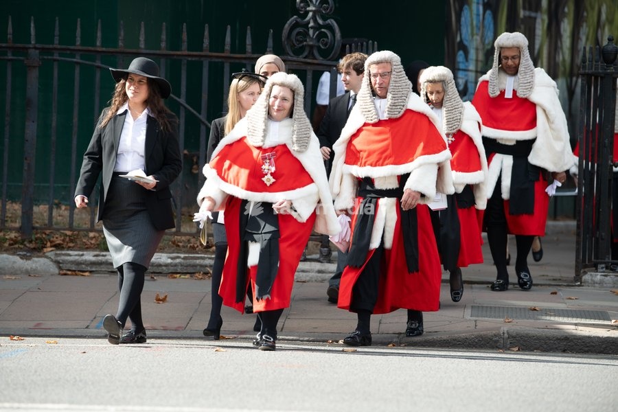High Court Judges are seen walking to Parliament after attending The Judges Service To Mark the Start of The 2026 Legal Year - Whitehall, London, England, UK on Thursday 1 October, 2026