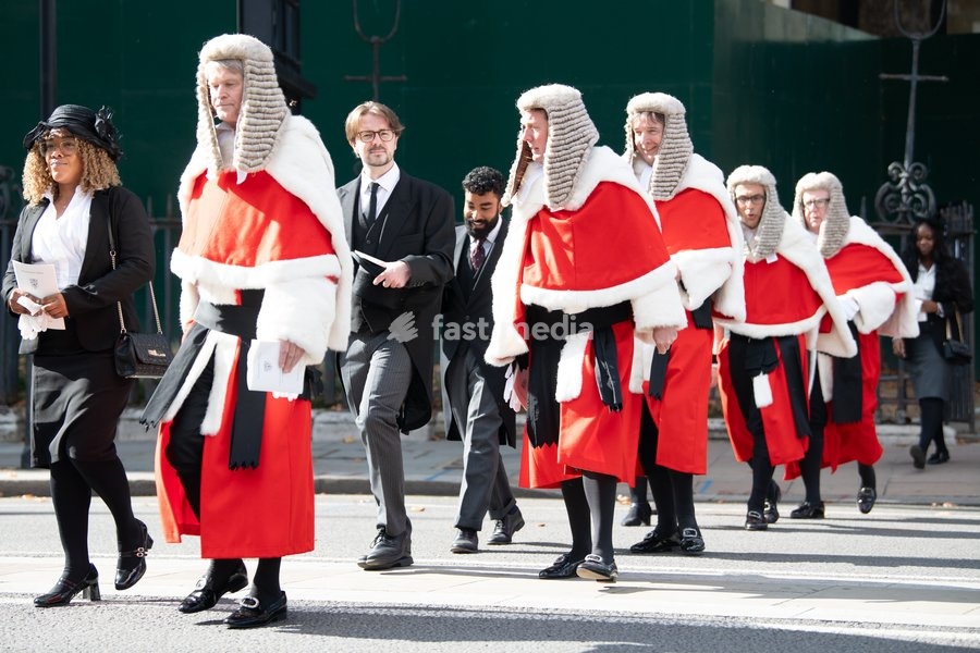 High Court Judges are seen walking to Parliament after attending The Judges Service To Mark the Start of The 2026 Legal Year - Whitehall, London, England, UK on Thursday 1 October, 2026