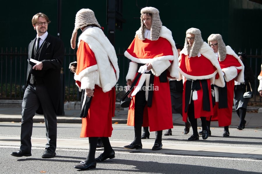 High Court Judges are seen walking to Parliament after attending The Judges Service To Mark the Start of The 2026 Legal Year - Whitehall, London, England, UK on Thursday 1 October, 2026