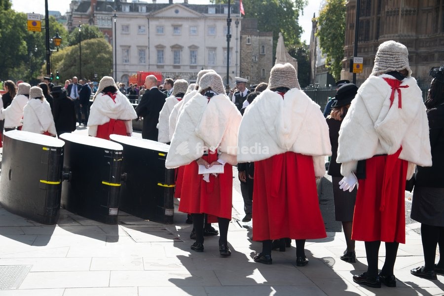 High Court Judges are seen walking to Parliament after attending The Judges Service To Mark the Start of The 2026 Legal Year - Whitehall, London, England, UK on Thursday 1 October, 2026