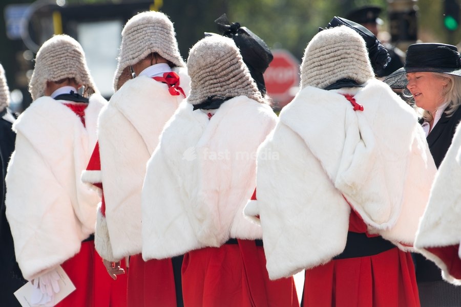 High Court Judges are seen walking to Parliament after attending The Judges Service To Mark the Start of The 2026 Legal Year - Whitehall, London, England, UK on Thursday 1 October, 2026