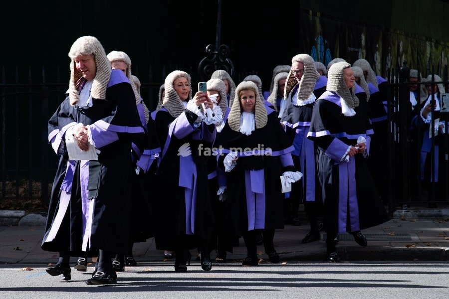 Circuit Judges are seen walking to Parliament after attending The Judges Service To Mark the Start of The 2026 Legal Year - Whitehall, London, England, UK on Thursday 1 October, 2026