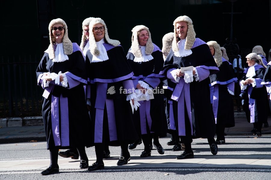 Circuit Judges are seen walking to Parliament after attending The Judges Service To Mark the Start of The 2026 Legal Year - Whitehall, London, England, UK on Thursday 1 October, 2026
