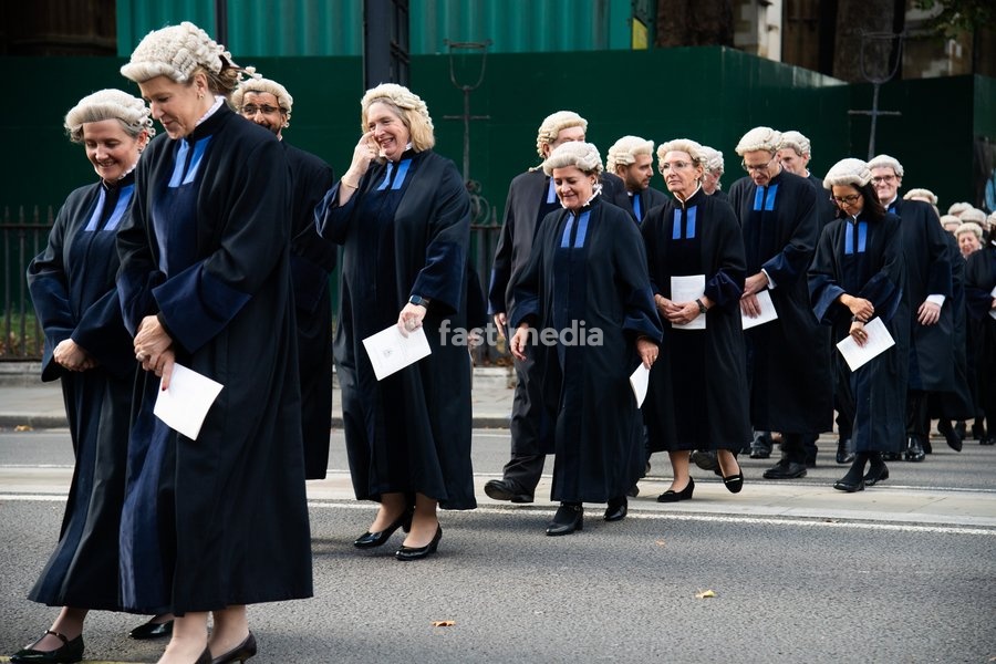 District Judges are seen walking to Parliament after attending The Judges Service To Mark the Start of The 2026 Legal Year - Whitehall, London, England, UK on Thursday 1 October, 2026