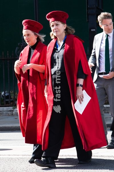 Notaries are seen walking to Parliament after attending The Judges Service To Mark the Start of The 2026 Legal Year - Whitehall, London, England, UK on Thursday 1 October, 2026