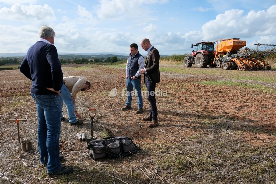 Britain's Prince William meets Harry Davies, the incoming tenant of the Duchy of Cornwall's first regenerative Farm Business Tenancy, during a visit to examine the role of regenerative farming in climate resilience in Hereford, Britain, October 1, 2026