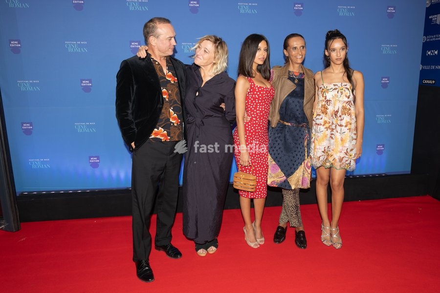Vincent Perez, Valeria Bruni Tedeschi, Zahia Dehar, Tess Silla and Karine Silla at Pathé Gare du Sud for the Nice Cinéroman Festival, attending the presentation of the film Un jeu dangereux, directed by Karine Silla, in Nice, on September 28, 2026