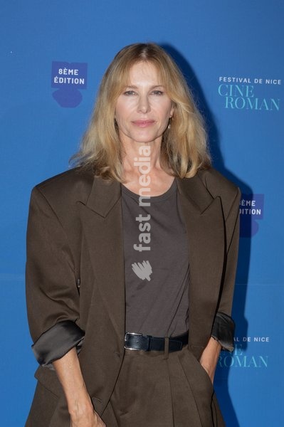 At the Nice Cinéroman Festival, Pascale Arbillot poses for a photocall in Nice, on September 28, 2026