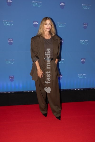 At the Nice Cinéroman Festival, Pascale Arbillot poses for a photocall in Nice, on September 28, 2026