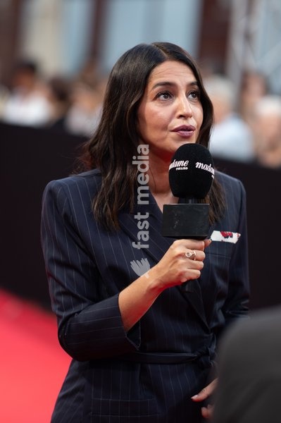 Interview with actress Leïla Bekhti, about the film " changer l'eau des fleurs" based on the novel by Valérie Perrin, at the Pathé Cinema, Gare du Sud, September 28, 2026, Nice, France