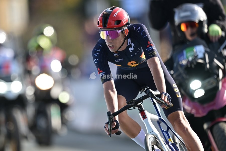 Spanish Hector Alvarez Martinez of Lidl-Trek pictured in action during the Men U23 Road Race race (141,8km) at the cycling UEC Road European Championships, in Ljubljana, Slovenia Friday 2 October 2026. The UEC Road European Championships are taking place from 02 to 07 October in Ljubljana, Slovenia