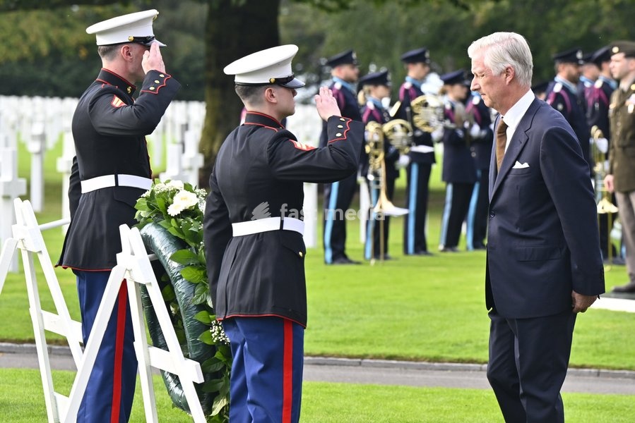 King Philippe - Filip of Belgium pictured during a royal visit to the World War II Commemoration at the American Military Cemetery in Henri-Chapelle, Plombieres, on Friday 2 October 2026. The ceremony pays tribute to the American veterans in attendance and to their fallen comrades-in-arms. It…