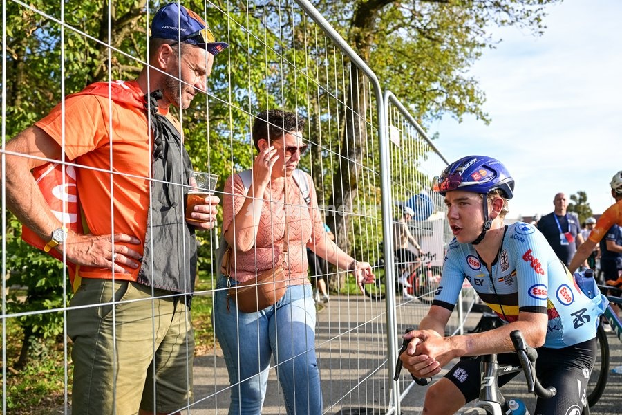 Belgian Matteo Vanhuffel is pictured after the Men U23 Road Race race (141,8km) at the cycling UEC Road European Championships, in Ljubljana, Slovenia Friday 2 October 2026. The UEC Road European Championships are taking place from 02 to 07 October in Ljubljana, Slovenia