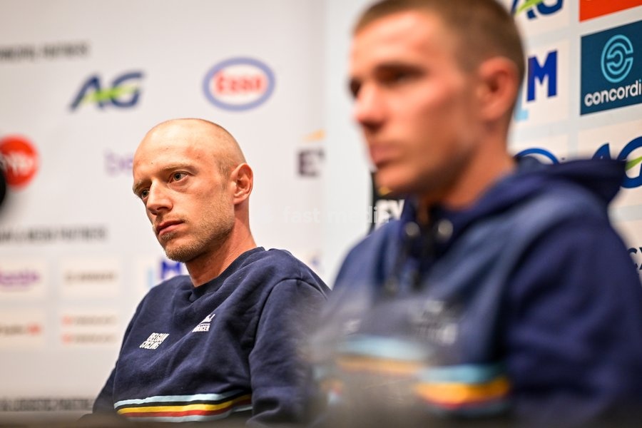 Belgian Rune Herregodts is pictured during a press conference ahead of the cycling European Championships, in Ljubljana, Slovenia, Friday 2 October 2026. The UEC road championships are taking place from 03 to 07 October