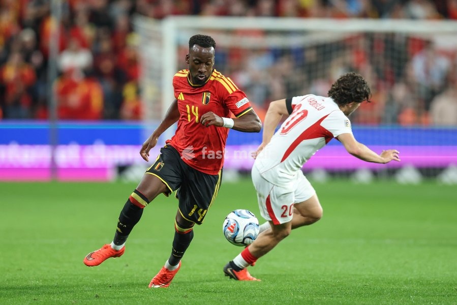 Belgium's Dodi Lukebakio pictured during a soccer game between Belgian national team Red Devils and Turkey, on Friday 2 October 2026 in Liege, the third game of the UEFA Nations League group stage