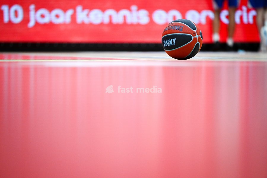 A BNXT basketball pictured during a basketball match between Limburg United and Kangoeroes Mechelen, Friday 2 October 2026, in Hasselt, on the first game in Belgium of the 'BNXT League' Belgian/ Dutch first division basket championship 2026-2027