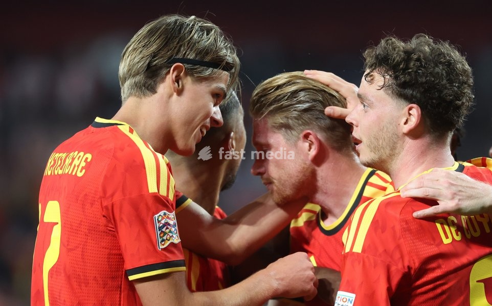 Belgium's Kevin De Bruyne celebrates after scoring during pictured during a soccer game between Belgian national team Red Devils and Turkey, on Friday 2 October 2026 in Liege, the third game of the UEFA Nations League group stage