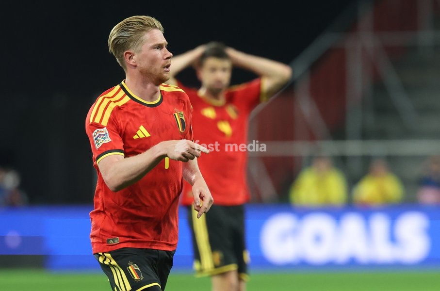 Belgium's Kevin De Bruyne celebrates after scoring during pictured during a soccer game between Belgian national team Red Devils and Turkey, on Friday 2 October 2026 in Liege, the third game of the UEFA Nations League group stage