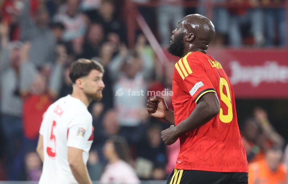 Belgium's Romelu Lukaku celebrates after scoring during pictured during a soccer game between Belgian national team Red Devils and Turkey, on Friday 2 October 2026 in Liege, the third game of the UEFA Nations League group stage