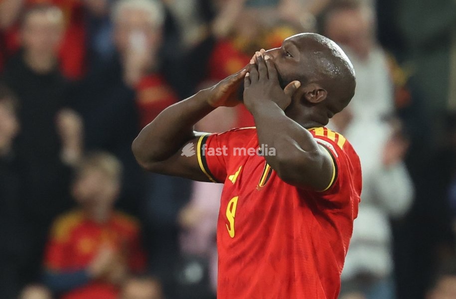 Belgium's Romelu Lukaku celebrates after scoring during pictured during a soccer game between Belgian national team Red Devils and Turkey, on Friday 2 October 2026 in Liege, the third game of the UEFA Nations League group stage