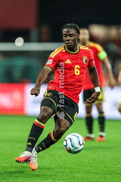 Belgium's Romeo Lavia pictured during a soccer game between Belgian national team Red Devils and Turkey, on Friday 2 October 2026 in Liege, the third game of the UEFA Nations League group stage
