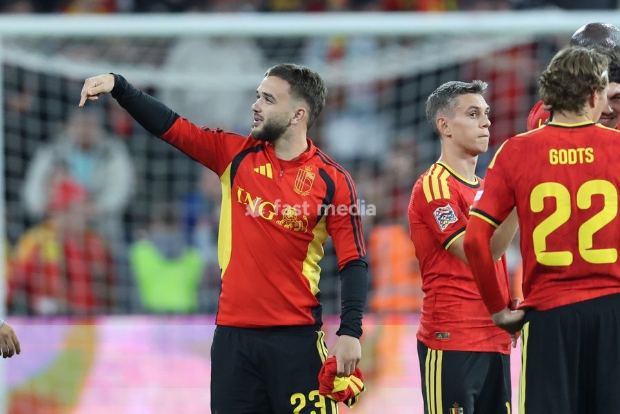 Belgium's Nicolas Raskin pictured during a soccer game between Belgian national team Red Devils and Turkey, on Friday 2 October 2026 in Liege, the third game of the UEFA Nations League group stage