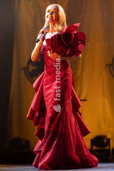 Katherine Jenkins OBE performs at Bridgewater Hall, Manchester, England, on the first night of her 25th Anniversary Tour