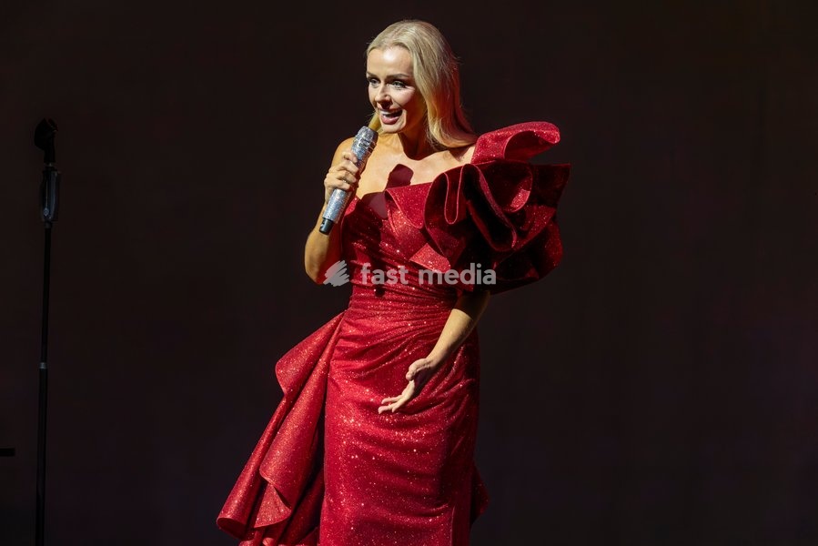 Katherine Jenkins OBE performs at Bridgewater Hall, Manchester, England, on the first night of her 25th Anniversary Tour