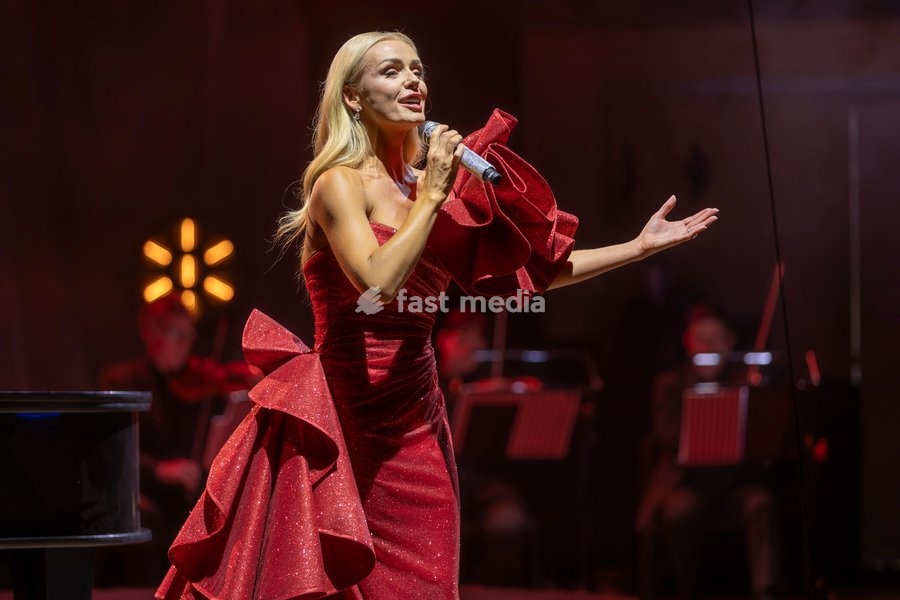 Katherine Jenkins OBE performs at Bridgewater Hall, Manchester, England, on the first night of her 25th Anniversary Tour