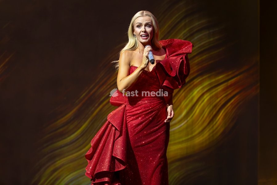Katherine Jenkins OBE performs at Bridgewater Hall, Manchester, England, on the first night of her 25th Anniversary Tour